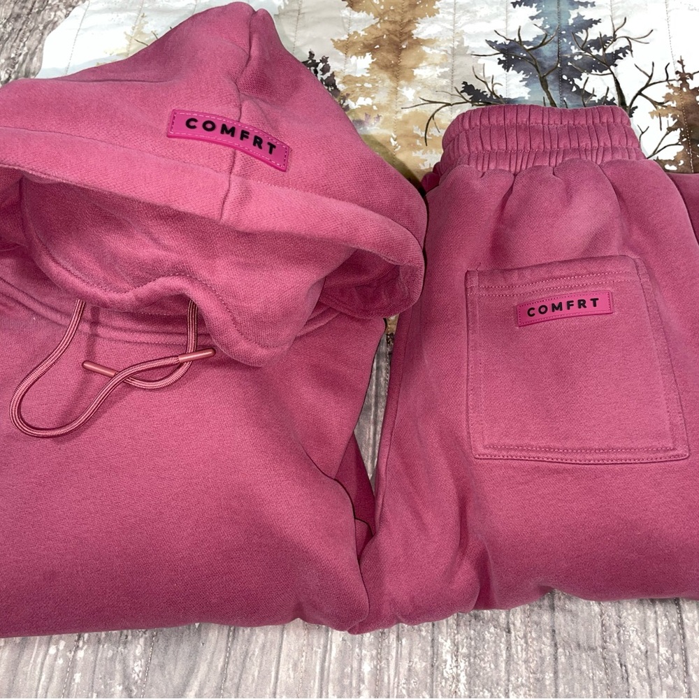 Comfrt Airplane Mode Hoodie & Sweatpants Set - Berry